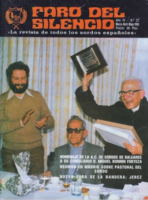 Nº 27 - Homenaje de la A.C. de sordos de baleares a su consiliario D. Miguel Bonnin Forteza