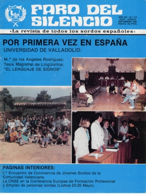 Nº 114 - Por primera vez en España. La universidad de Valladolid. Tesis magistral de Lingüística: "El Lenguaje de Signos"